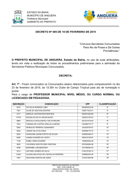 Decreto Nº 005 de 19 de fevereiro de 2015