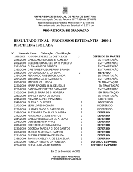 Resultado Processos Estudantis 2009.1 - PROGRAD