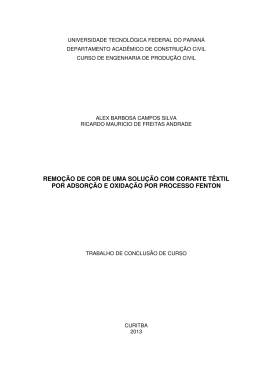 remo&ccedil;&atilde;o de cor de uma solu&ccedil;&atilde;o com corante t&ecirc;xtil por