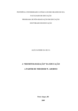 “desmitologização” da educação a partir de theodor w