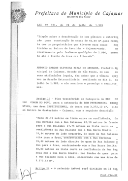 Lei Número 701 de 1989 - Prefeitura de Cajamar