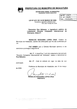 PREF1EITURA DO MUNICÍPIO DE INDAIATUBA