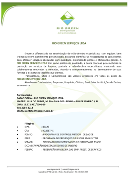 Apresenta&ccedil;&atilde;o - Rio Green Servi&ccedil;os Ltda