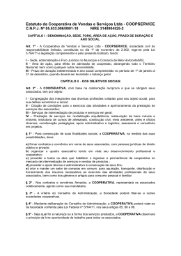 Estatuto da Cooperativa de Vendas e Servi&ccedil;os Ltda