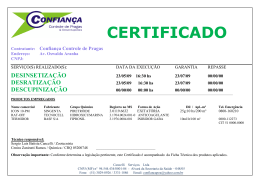 certificado desin novo - Confiança Desinsetizadora, Desentupidora