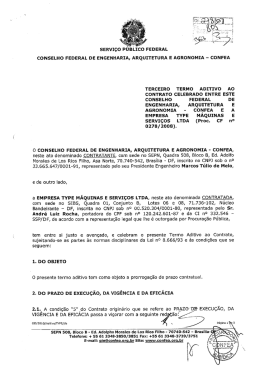 Terceiro termo aditivo que entre si celebram o Confea e a empresa