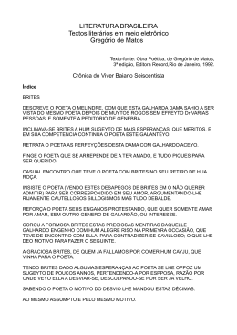 Cr&ocirc;nica do Viver Baiano Seiscentista