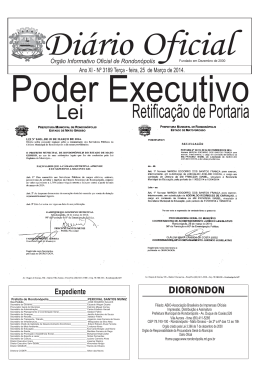 Di&aacute;rio Oficial - Rondon&oacute;polis