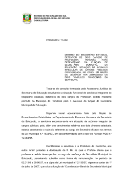 PARECER N° - Governo do Estado do Rio Grande do Sul
