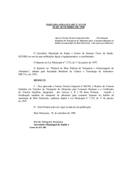 30 DE SETEMBRO DE 1998 O Secretário Municipal de Saúde e