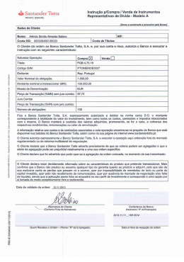 & Santander Totta Instru&ccedil;&atilde;o piCompra l` Venda de Instrumentos