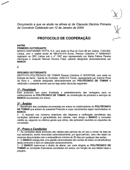 PRoTocoLo DE cooPERAçÃo - Instituto Politécnico de Tomar