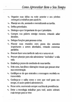 Como Aproveitar Bem o Seu Tempo