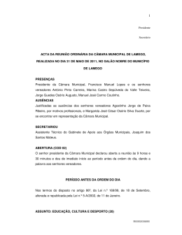 31 de Maio de 2011 - C&acirc;mara Municipal de Lamego
