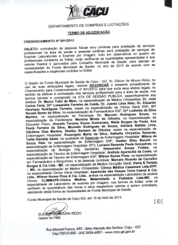 DEPARTAMENTO DE COMPRAS E LiCITA&Ccedil;&Otilde;ES TERMO DE
