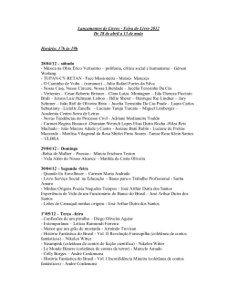 Lan&ccedil;amentos de livros diversos