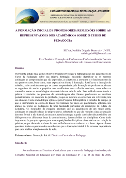 a forma&ccedil;&atilde;o inicial de professores: reflex&otilde;es sobre as