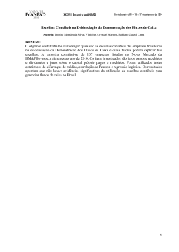 Escolhas Cont&aacute;beis na Evidencia&ccedil;&atilde;o da Demonstra&ccedil;&atilde;o