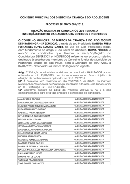 Registro da Candidatura Deferidos e Indeferidos do Processo