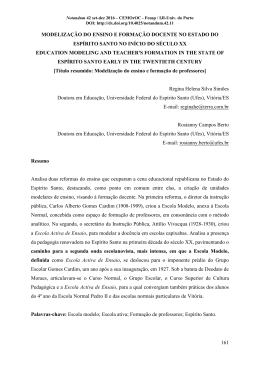 modelização do ensino e formação docente no estado do espírito