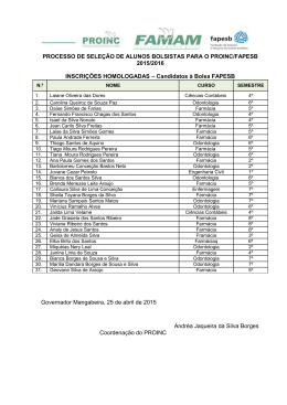 PROCESSO DE SELE&Ccedil;&Atilde;O DE ALUNOS BOLSISTAS