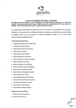 Lista de Candidatos Admitidos e Excluídos