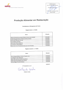 Produção Alimentar em Restauração