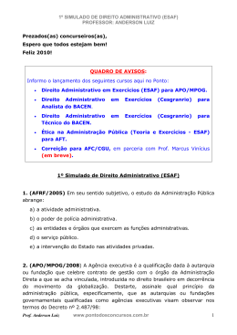 1&ordm; SIMULADO DE DIREITO ADMINISTRATIVO