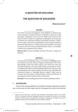 A quest&atilde;o do discurso
