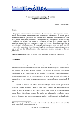 A implicatura como estrat&eacute;gia de sentido no jornalismo de revista