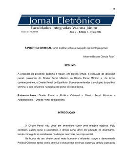 A POL&Iacute;TICA CRIMINAL: - Instituto Vianna J&uacute;nior