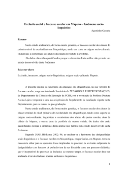 Exclus&atilde;o social e fracasso escolar em Maputo &ndash; fen&oacute;meno socio