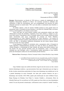 Jorge Andrade e a forma&ccedil;&atilde;o a hist&oacute;ria como dramaturgia
