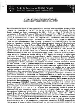 ATA DA s&Eacute;TlMA REUNI&Atilde;O oRDIN&Aacute;RiA DA