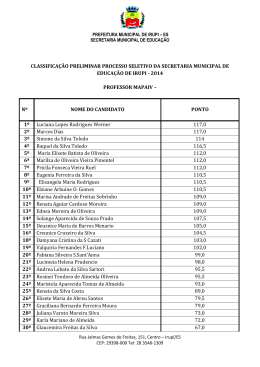 Resultado Preliminar - Prefeitura Municipal de Irupi /ES