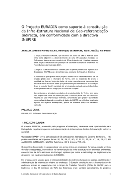 O Projecto EURADIN como suporte à constituição da Infra