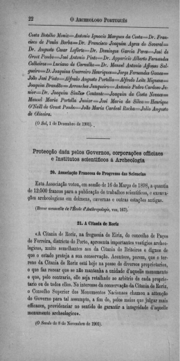 Protecção dada pelos governos, corporações officiaes e institutos