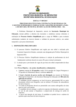 Seletivo para vigia - Prefeitura Municipal de Imperatriz