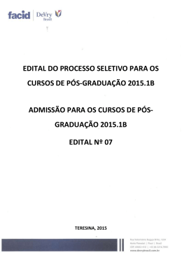 edital do processo seletivo para os cursos de p&oacute;s