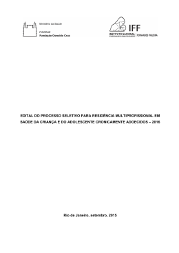 edital do processo seletivo para resid&ecirc;ncia