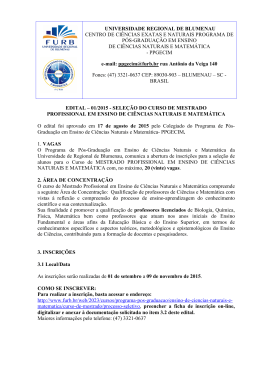 Edital 01 - 2015 - Processo Seletivo para Turma 2016-2018.