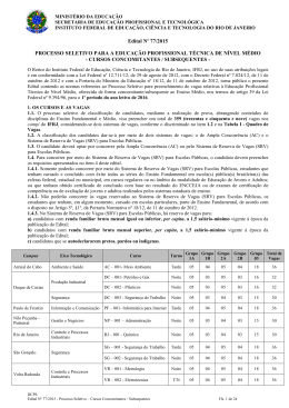 Edital N&ordm; 77/2015 PROCESSO SELETIVO PARA A EDUCA&Ccedil;&Atilde;O