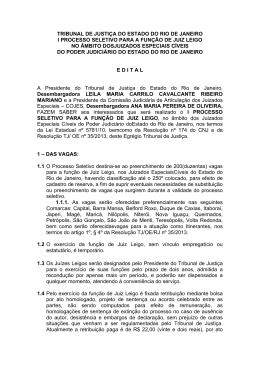 Processo seletivo para a fun&ccedil;&atilde;o de Juiz Leigo