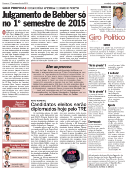 Julgamento de Bebber s&oacute; no 1 semestre de 2015