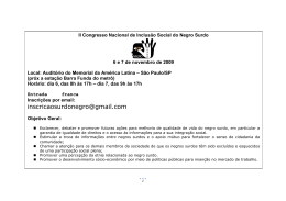 II Congresso Nacional de Inclus&atilde;o Social do Negro Surdo 6 e 7 de