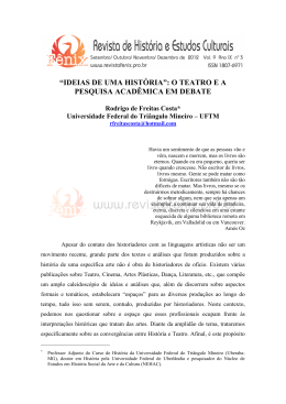 &ldquo;ideias de uma hist&oacute;ria&rdquo;: o teatro e a pesquisa acad&ecirc;mica em debate