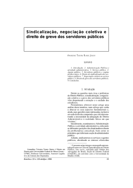 Sindicaliza&ccedil;&atilde;o, negocia&ccedil;&atilde;o coletiva e direito de greve dos