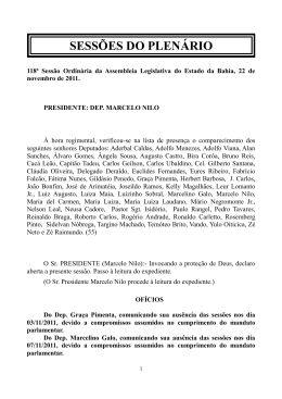 sess&otilde;es do plen&aacute;rio - Assembl&eacute;ia Legislativa da Bahia