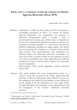 revolta de colonos no N&uacute;cleo Agr&iacute;cola Benevides