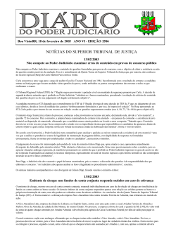 NOT&Iacute;CIAS DO SUPERIOR TRIBUNAL DE JUSTI&Ccedil;A